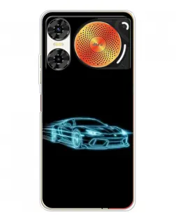 Чехол для ZTE Nubia Music 2 с картинкой «Неоновый контур Lamborghini»
