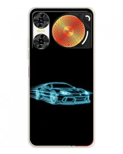 Чехол для ZTE Nubia Music 2 с картинкой «Неоновый контур Lamborghini»