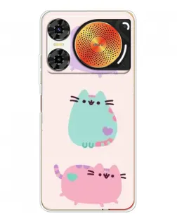 Чехол для ZTE Nubia Music 2 с картинкой «Pusheen трио»