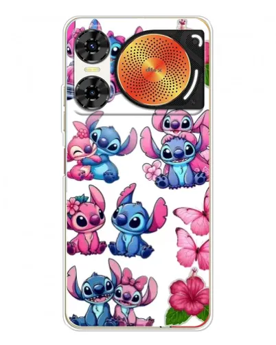 Чехол для ZTE Nubia Music 2 с картинкой «Стикеры Stitch и Angel»