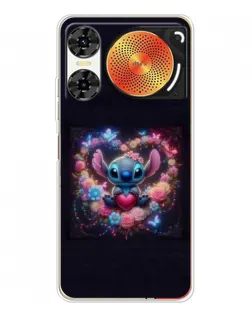 Чехол для ZTE Nubia Music 2 с картинкой «Stitch в цветах»