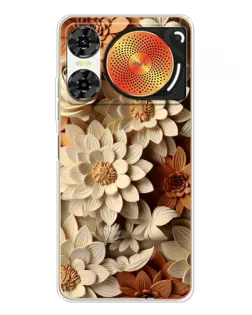 Чехол для ZTE Nubia Music 2 с картинкой «Бежевый флористический декор» Чехол для ZTE Nubia Music 2 с картинкой «Бежевый флористический декор»