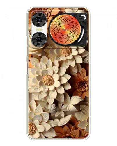 Чехол для ZTE Nubia Music 2 с картинкой «Бежевый флористический декор»