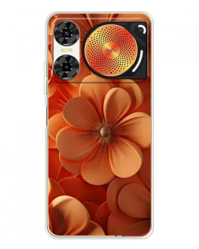 Чехол для ZTE Nubia Music 2 с картинкой «Оранжевый макро цветок»