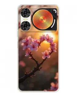 Чехол для ZTE Nubia Music 2 с картинкой «Розовый цвет сердце на фоне заката» Чехол для ZTE Nubia Music 2 с картинкой «Розовый цвет сердце на фоне заката»