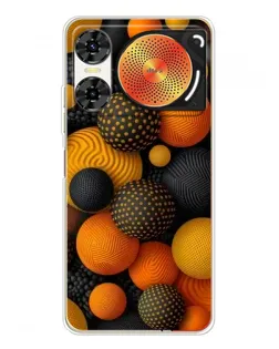 Чехол для ZTE Nubia Music 2 с картинкой «Объемные оранжевые сферы»