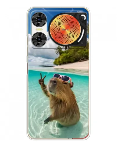 Чехол для ZTE Nubia Music 2 с картинкой «Капибара на море»