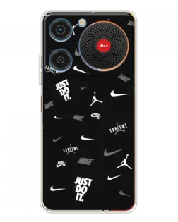 Чехол для ZTE Nubia Music с картинкой «Nike Black Pattern»