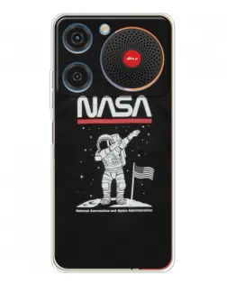 Чехол для ZTE Nubia Music с картинкой «NASA — шагаем по Луне»