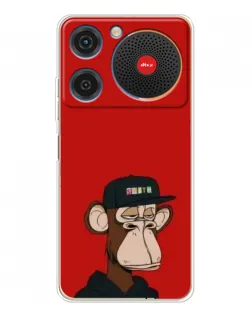 Чехол для ZTE Nubia Music с картинкой «Bored Ape — красный фон»