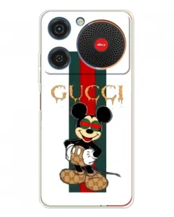Чехол для ZTE Nubia Music с картинкой «Микки Маус Gucci — полосы»