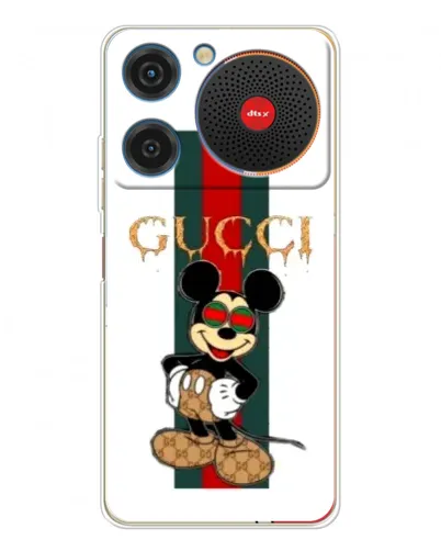 Чехол для ZTE Nubia Music с картинкой «Микки Маус Gucci — полосы»