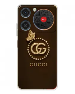 Чехол для ZTE Nubia Music с картинкой «Gucci — золотая бабочка»