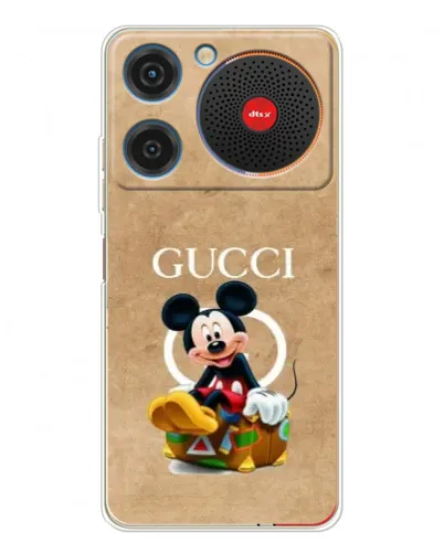 Чехол для ZTE Nubia Music с картинкой «Микки Маус Gucci — крафт»