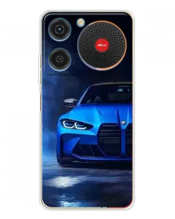 Чехол для ZTE Nubia Music с картинкой «Голубая BMW M4»