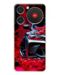 Чехол для ZTE Nubia Music с картинкой «Спортивная BMW и цветы»