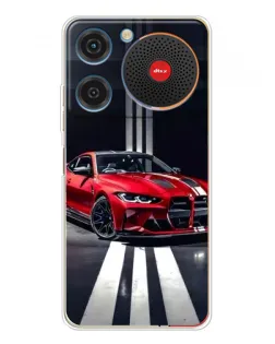 Чехол для ZTE Nubia Music с картинкой «Красная BMW на дороге»