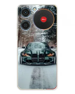 Чехол для ZTE Nubia Music с картинкой «BMW в зимнем лесу»