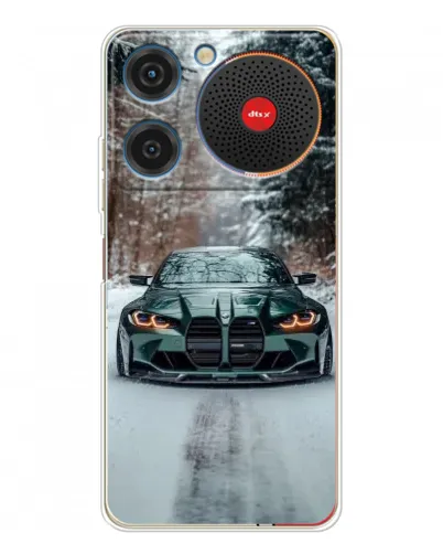 Чехол для ZTE Nubia Music с картинкой «BMW в зимнем лесу»