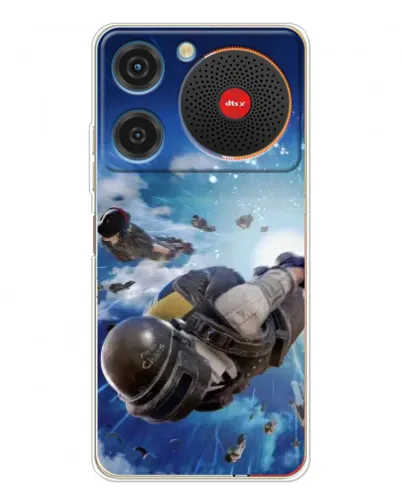 Чехол для ZTE Nubia Music с картинкой «Десант PUBG — прыжок»