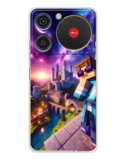Чехол для ZTE Nubia Music с картинкой «Стив и космос» Чехол для ZTE Nubia Music с картинкой «Стив и космос»