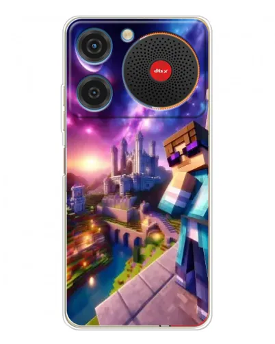 Чехол для ZTE Nubia Music с картинкой «Стив и космос» Чехол для ZTE Nubia Music с картинкой «Стив и космос»
