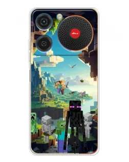 Чехол для ZTE Nubia Music с картинкой «Эндермен в лесу»