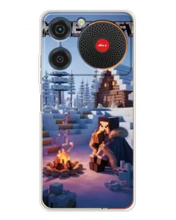 Чехол для ZTE Nubia Music с картинкой «Зимний Minecraft»