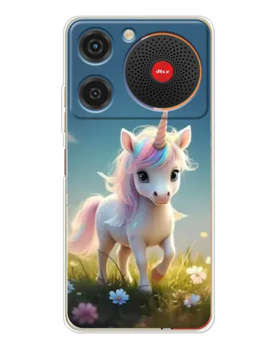 Чехол для ZTE Nubia Music с картинкой «Единорог на поляне»