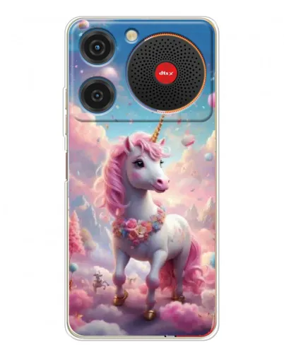 Чехол для ZTE Nubia Music с картинкой «Единорог среди облаков»