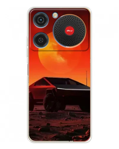 Чехол для ZTE Nubia Music с картинкой «Cybertruck на Марсе»