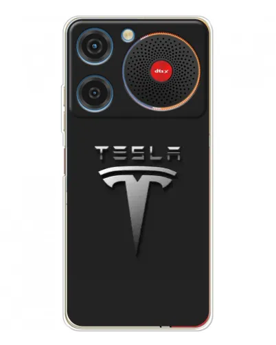 Чехол для ZTE Nubia Music с картинкой «Стальной логотип Tesla»