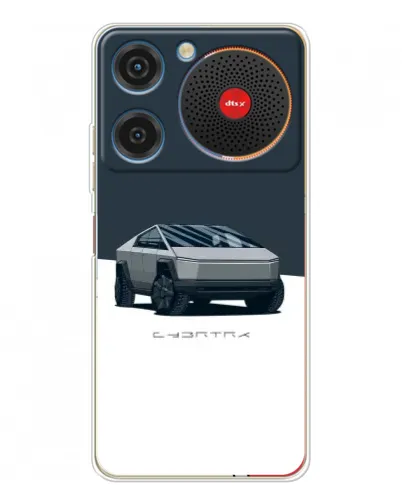 Чехол для ZTE Nubia Music с картинкой «Серебристый Cybertruck Tesla»