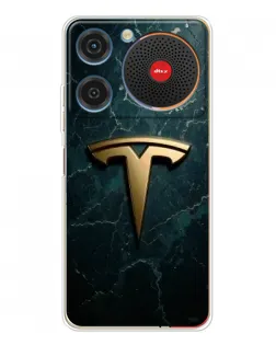 Чехол для ZTE Nubia Music с картинкой «Мраморная Tesla Gold»