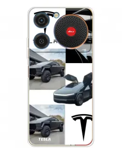 Чехол для ZTE Nubia Music с картинкой «Коллаж Cybertruck Tesla»