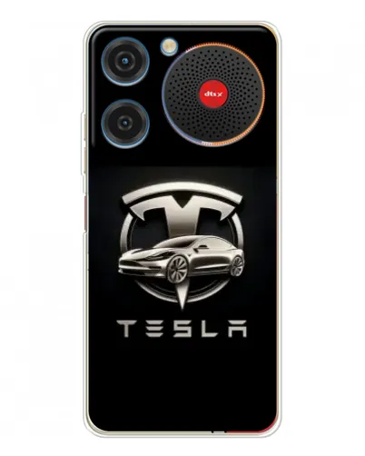 Чехол для ZTE Nubia Music с картинкой «Tesla — серебристое авто»