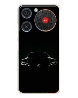 Чехол для ZTE Nubia Music с картинкой «Mercedes — силуэт авто»