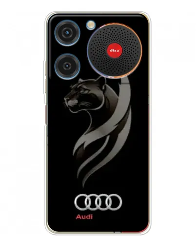 Чехол для ZTE Nubia Music с картинкой «Графика — пантера и Audi»