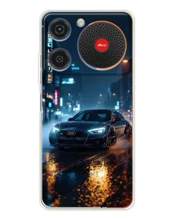 Чехол для ZTE Nubia Music с картинкой «Ночной город и Audi»