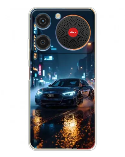 Чехол для ZTE Nubia Music с картинкой «Ночной город и Audi»