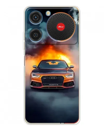 Чехол для ZTE Nubia Music с картинкой «Audi в огненном дыму»