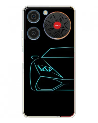 Чехол для ZTE Nubia Music с картинкой «Голубой силуэт Lamborghini»