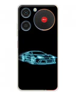 Чехол для ZTE Nubia Music с картинкой «Неоновый контур Lamborghini»
