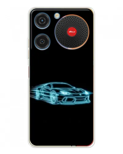 Чехол для ZTE Nubia Music с картинкой «Неоновый контур Lamborghini»