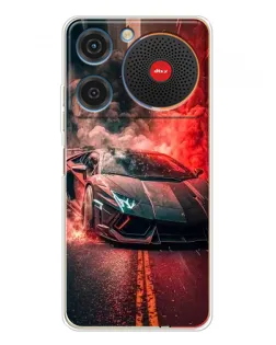 Чехол для ZTE Nubia Music с картинкой «Lamborghini красный дым»
