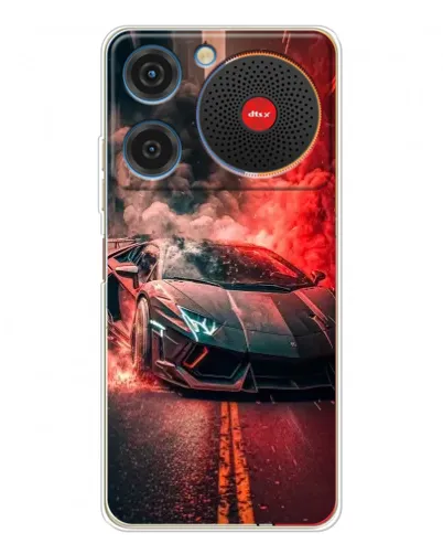 Чехол для ZTE Nubia Music с картинкой «Lamborghini красный дым»