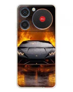 Чехол для ZTE Nubia Music с картинкой «Lamborghini в огне»
