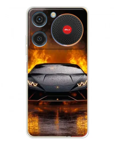 Чехол для ZTE Nubia Music с картинкой «Lamborghini в огне»