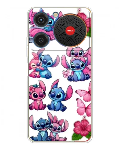 Чехол для ZTE Nubia Music с картинкой «Стикеры Stitch и Angel»