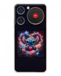 Чехол для ZTE Nubia Music с картинкой «Stitch в цветах»